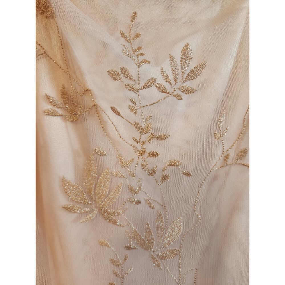 Tahari Arthur S. Levine ASL dress sz 14 pink metallic embroider sheer lined - Picture 11 of 16
